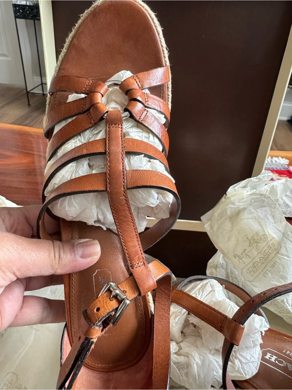 Coach Delanie Veg Leather Shoes - Cognac